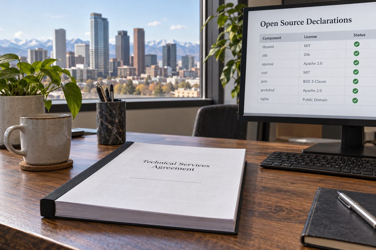 Bound technical service specifications and intellectual property transfer documentation.